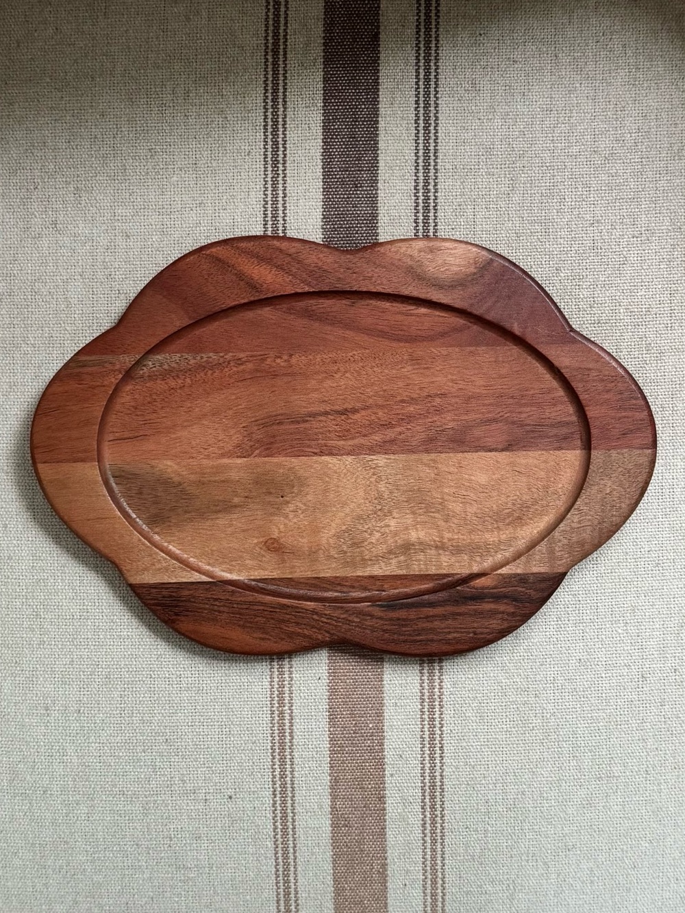 Hearth & Hand with Magnolia 12” Scalloped Wood Oval Tray